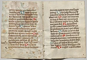 Bifolio from a Book of Hours: Text (verso) by Unknown Artist