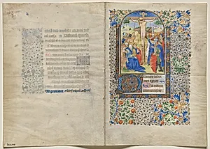 Bifolio from a Book of Hours: The Crucifixion: Hours of the Cross (recto) by Unknown Artist
