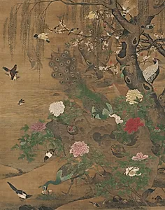 Birds Gather under the Spring Willow by Yin Hong (Chinese, c. 1430-c. 1500)