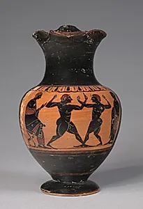 Black-Figure Oinochoe (Wine Jug): Boxers by Class of London B 524