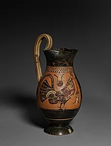 Black-Figure Olpe (Wine Jug): Rooster by Unknown Artist