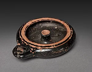 Black-Gloss Oil Lamp by Unknown Artist