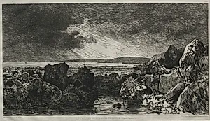 Black Rocks near Trouville (Low Tide) by Maxime Lalanne (French, 1827–1886)