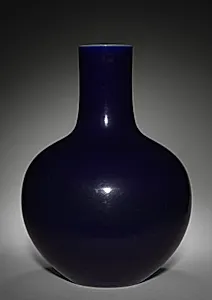 Blue Bottle Vase by Unknown Artist