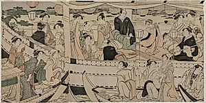 Boating Party on the Sumida River by Torii Kiyonaga (Japanese, 1752–1815)