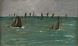 Boats at Berck-sur-Mer by Edouard Manet (French, 1832–1883)