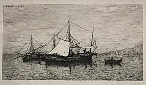Boats of Cabotage (Coasts of Italy) by Adolphe Appian (French, 1818–1898)