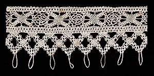 Bobbin Lace Insertion and Edging with Loops by Unknown Artist