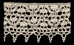 Bobbin Lace Insertion with Edging of Points by Unknown Artist