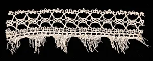 Bobbin Lace Insertion with Fringe by Unknown Artist