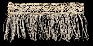 Bobbin Lace Insertion with Fringe by Unknown Artist