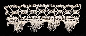 Bobbin Lace Insertion with Fringe by Unknown Artist