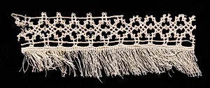 Bobbin Lace Insertion with Fringe by Unknown Artist