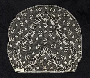 Bobbin Lace (Point d'Angleterre) Cap Crown by Unknown Artist