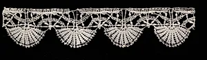 Bobbin Lace (Rose Lace) Edging of Bell Points by Unknown Artist