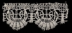 Bobbin Lace (Rose Lace) Edging with Bell Points by Unknown Artist