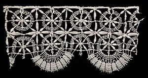 Bobbin Lace (Rose Lace) Edging with Bell Points by Unknown Artist