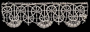 Bobbin Lace (Rose Lace) Edging with Bell Points by Unknown Artist