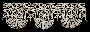 Bobbin Lace (Rose Lace) Edging with Bell Points by Unknown Artist