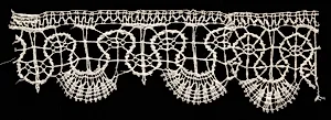 Bobbin Lace (Rose Lace) Edging with Bell Points by Unknown Artist