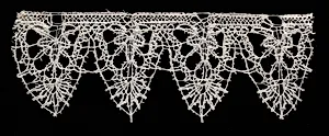 Bobbin Lace (Rose Lace) Edging with Points by Unknown Artist
