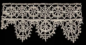Bobbin Lace (Rose Lace) Insertion and Edging of Points by Unknown Artist