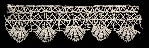 Bobbin Lace (Rose Lace) Insertion with Edging of Bell Points by Unknown Artist
