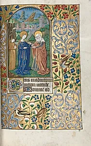 Book of Hours (Use of Rouen): fol. 39r, The Visitation by Master of the Geneva Latini (French, active Rouen, 1460–80)