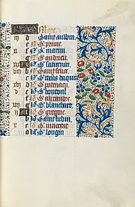 Book of Hours (Use of Rouen): fol. 3r, Calendar Page for March by Master of the Geneva Latini (French, active Rouen, 1460–80)