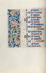 Book of Hours (Use of Rouen): fol. 8v by Master of the Geneva Latini (French, active Rouen, 1460–80)