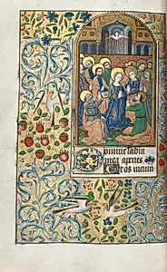 Book of Hours (Use of Rouen): fol. 99v, Pentecost by Master of the Geneva Latini (French, active Rouen, 1460–80)
