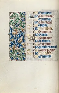 Book of Hours (Use of Rouen): fol. 9v by Master of the Geneva Latini (French, active Rouen, 1460–80)