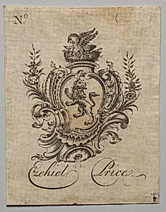 Bookplate:  Coat of Arms with Ezekiel Price inscribed