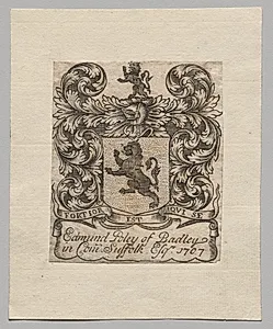 Bookplate: Edmund Poley of Badley by Unknown Artist