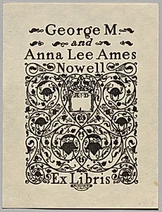 Bookplate:  George M. and Anna Lee Ames Nowell, Ex Libris inscribed by Frederick Garrison Hall (American, 1879–1946)