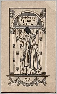Bookplate:  Herbert Spencer Allen, His Book inscribed by Frederick Garrison Hall (American, 1879–1946)