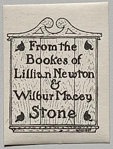 Bookplate: Lillian Newton and Wilbur Macey Stone by Unknown Artist
