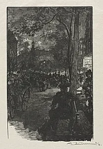 Boulevard Montmartre, Evening by Auguste Louis Lepère (French, 1849–1918)