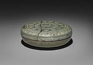 Box and Cover with Chrysanthemum  and Scroll Design by Unknown Artist