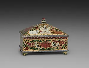 Box decorated with Shiva, Vishnu, Krishna, and Ganesha by Unknown Artist
