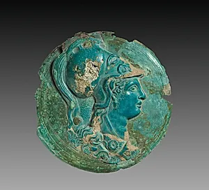 Box Mirror with Head of Athena (lid) by Unknown Artist
