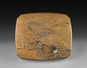 Box with Landscape (lid) by Unknown Artist