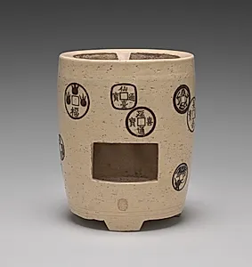Brazier with Coins Motif by Seifū Yohei III (Japanese, 1851–1914)
