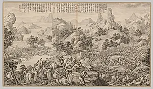 Breaking Through the Siege at Hesui: from Battle Scenes of the Quelling of Rebellions in the Western Regions, with imperial Poems