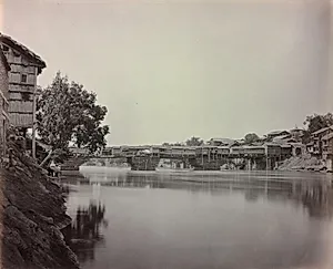 Bridge of Shops, Srinagar, Kashmir by Samuel Bourne (British, 1834–1912)