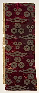 Brocaded velvet with chintamani design by Unknown Artist