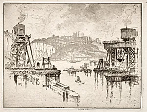 Building Dover Pier by Joseph Pennell (American, 1857–1926)