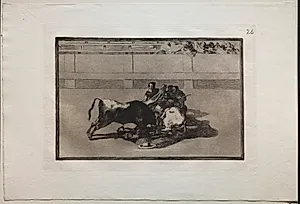 Bullfights:  A Picador is Unhorsed and Falls Under the Bull by Francisco de Goya (Spanish, 1746–1828)