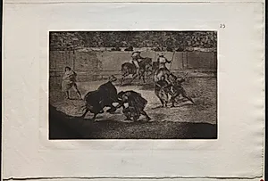 Bullfights:  Pepe Illo Making the Pass of the "Recorte" by Francisco de Goya (Spanish, 1746–1828)