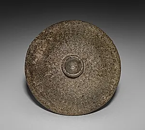 Burial Urn with Stamped Design (lid) by Unknown Artist